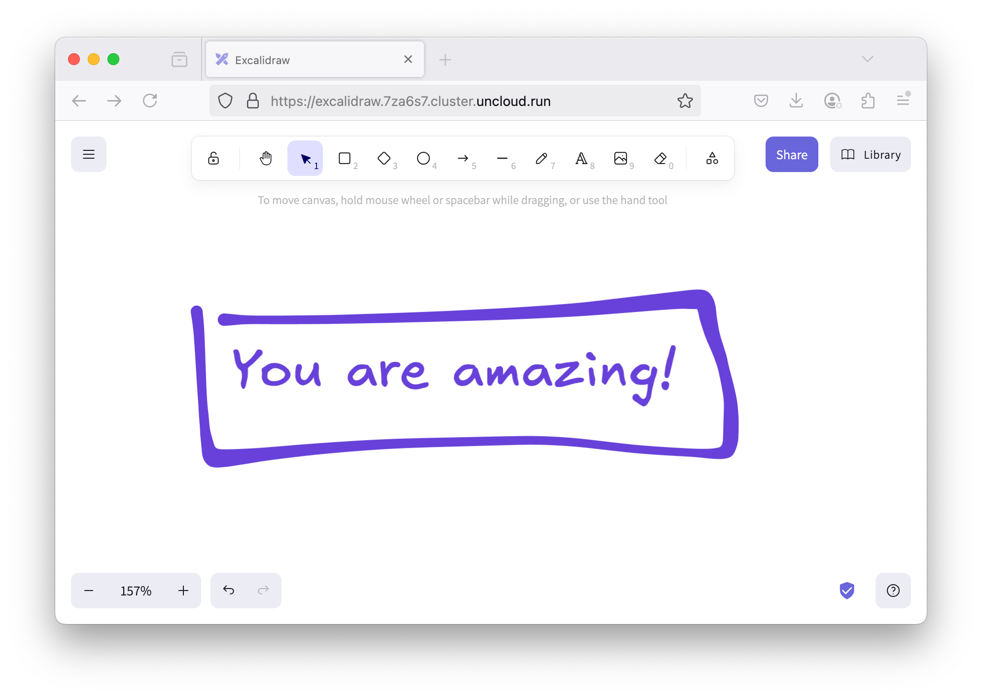 Excalidraw running on Uncloud